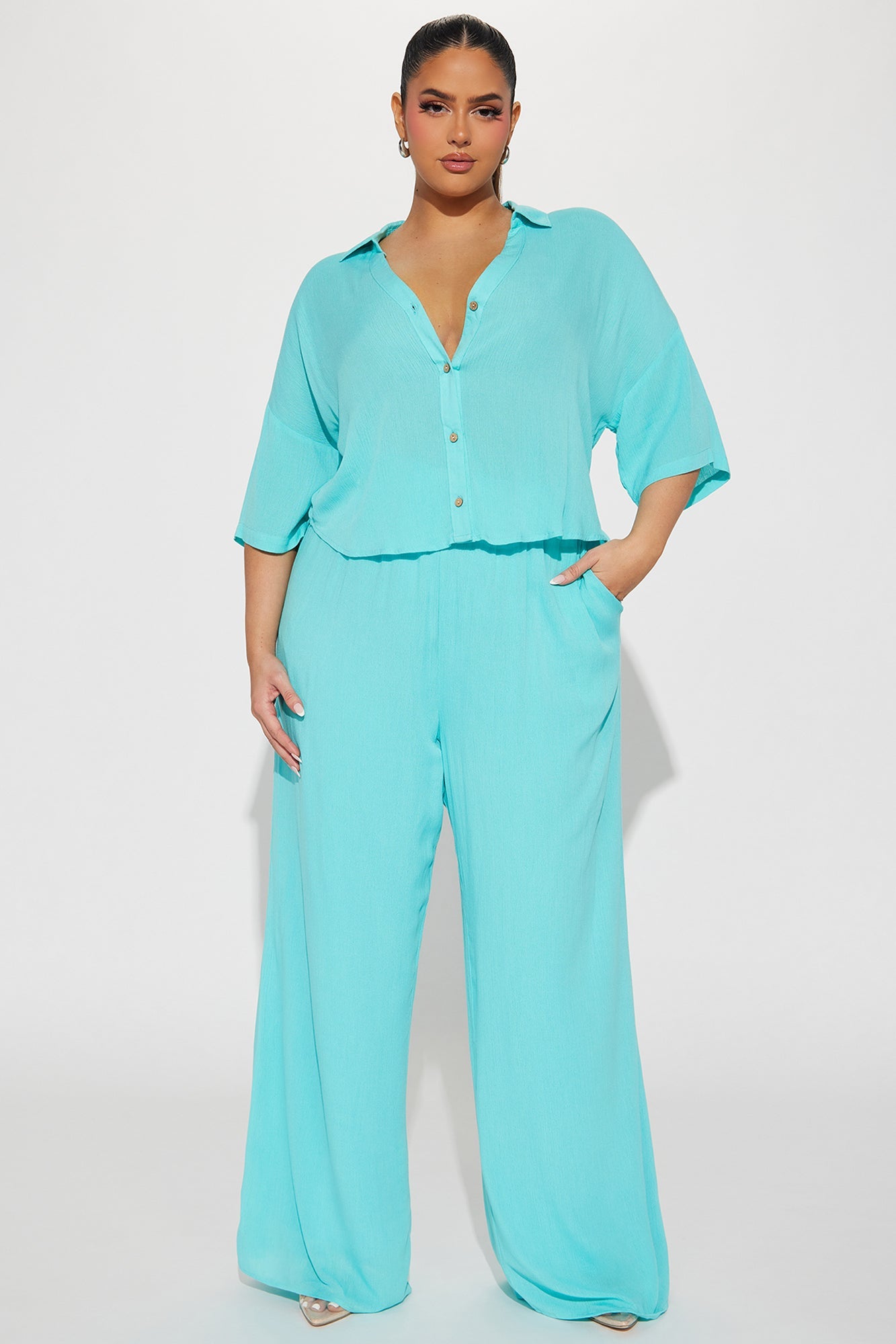 Greece Fantasy Pant Set - Turquoise