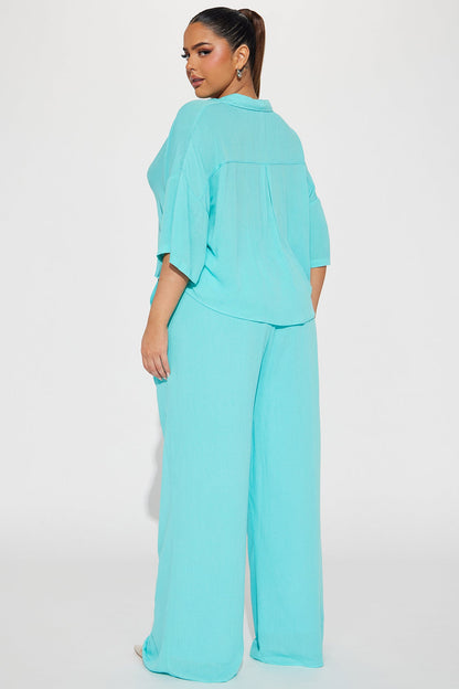 Greece Fantasy Pant Set - Turquoise