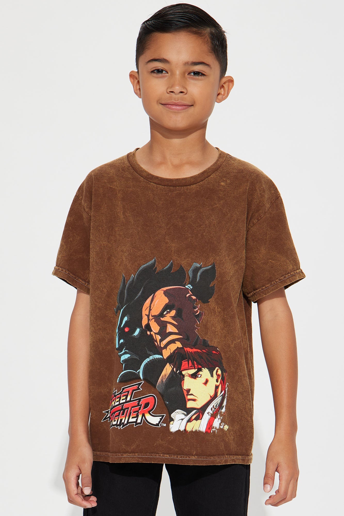 Mini Street Fighter Animated Short Sleeve Tee - Brown - Brown