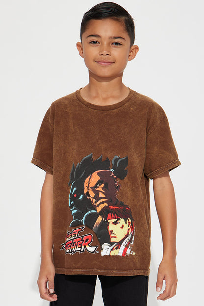 Mini Street Fighter Animated Short Sleeve Tee - Brown - Brown