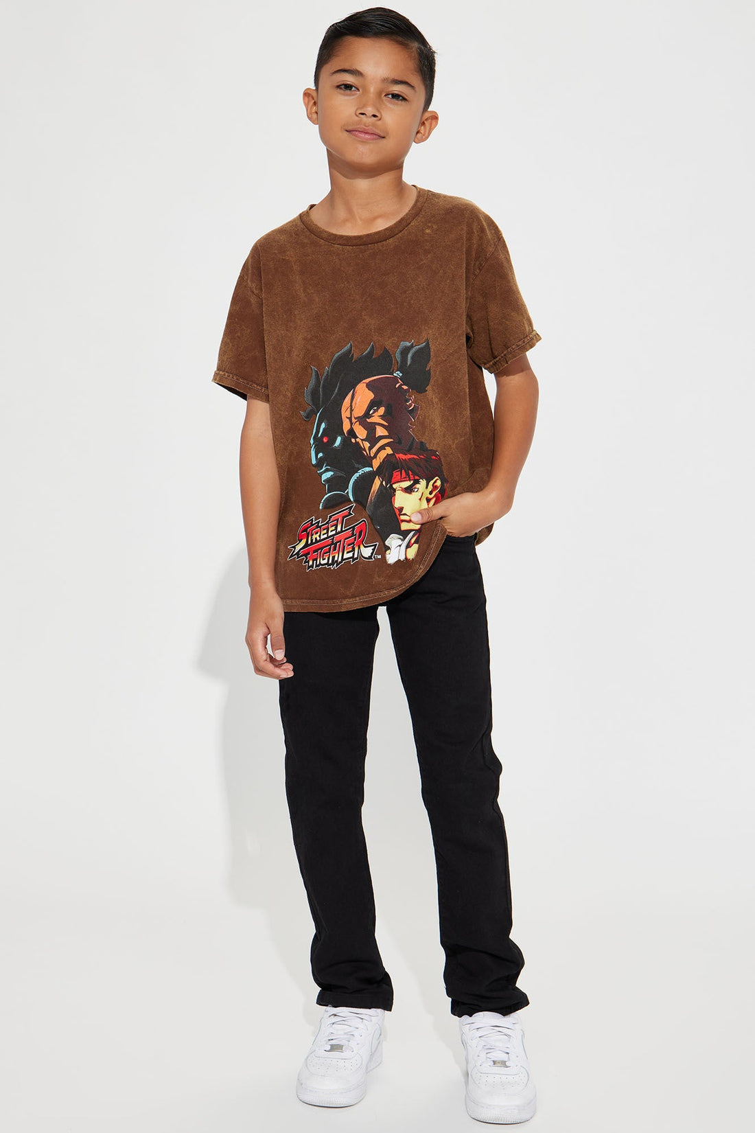 Mini Street Fighter Animated Short Sleeve Tee - Brown - Brown
