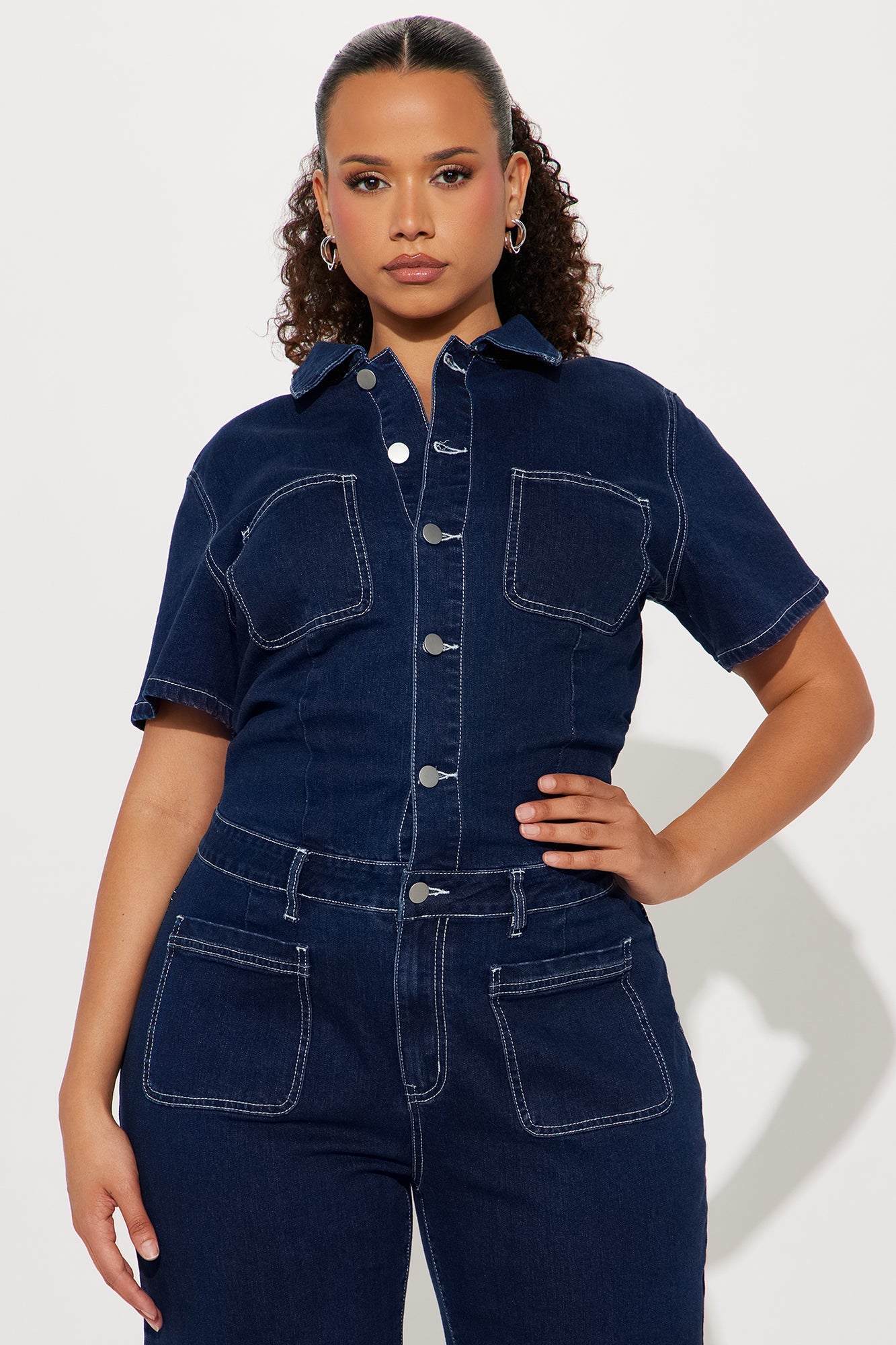 Adrianna Denim Jumpsuit - Dark Wash