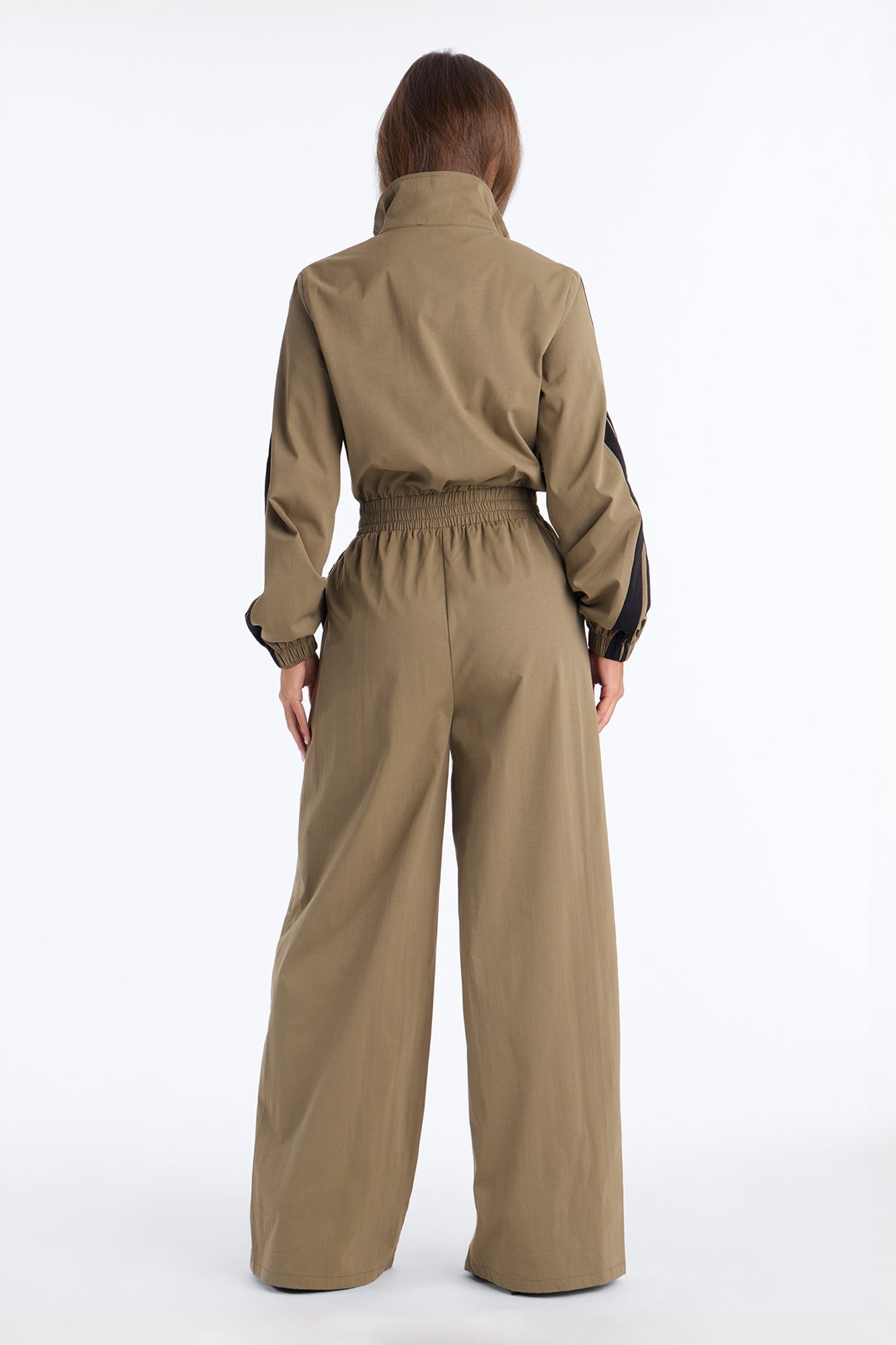 On The Run Mock Neck Jumpsuit - Olive