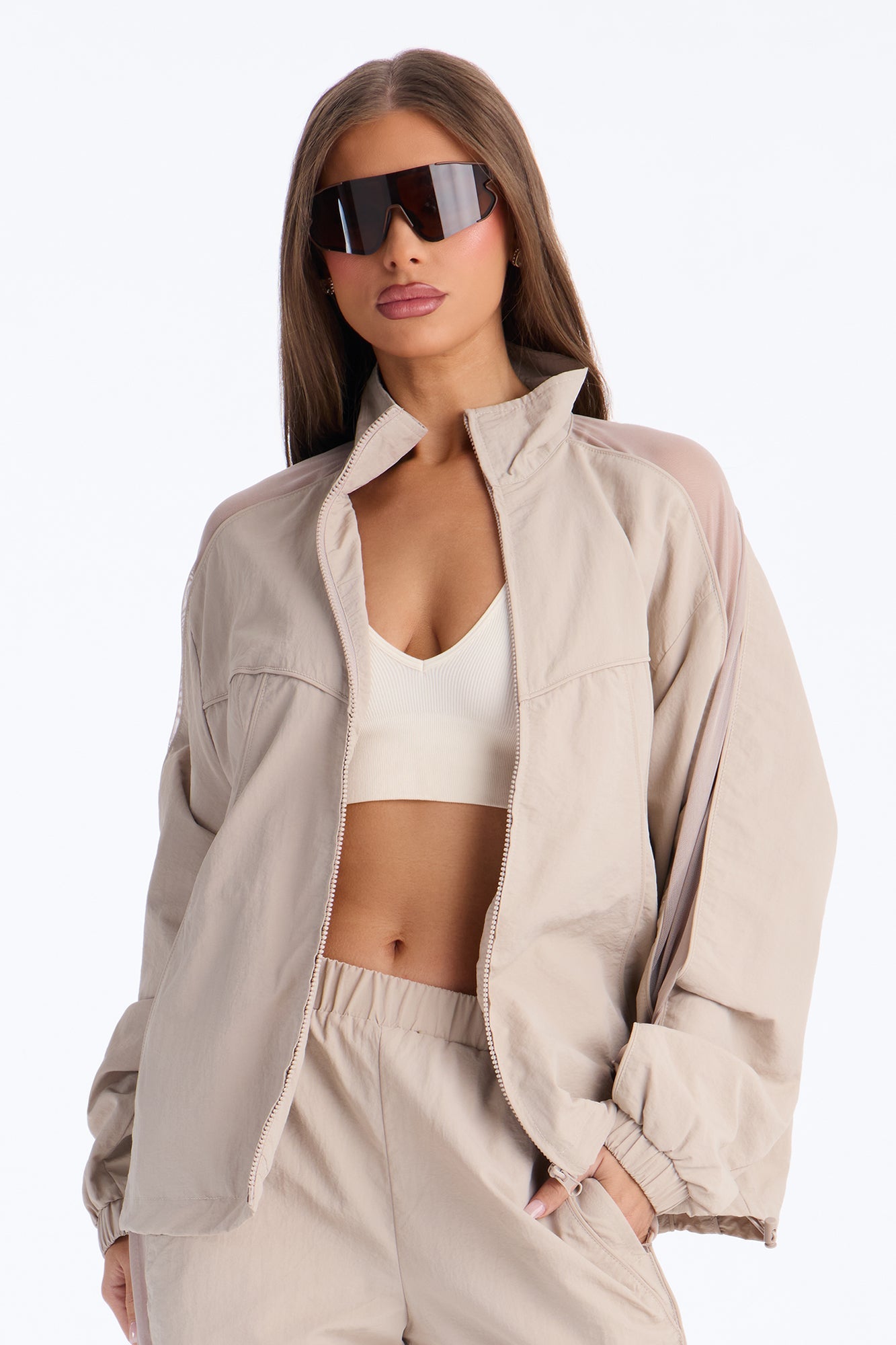 Airwave Motion Windbreaker Zip Up Jacket - Stone