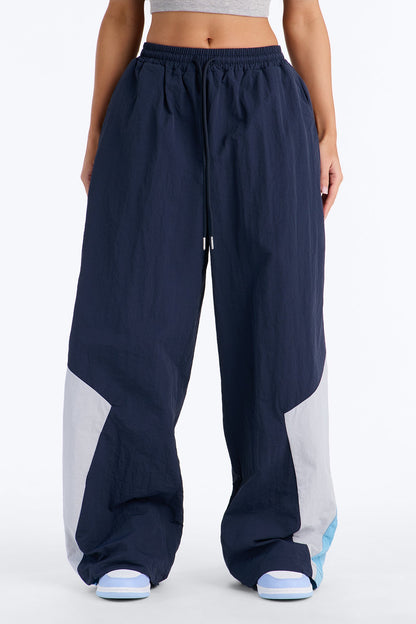 Yasmin Colorblock Windbreaker Jogger Pant 31″ - Navy/combo