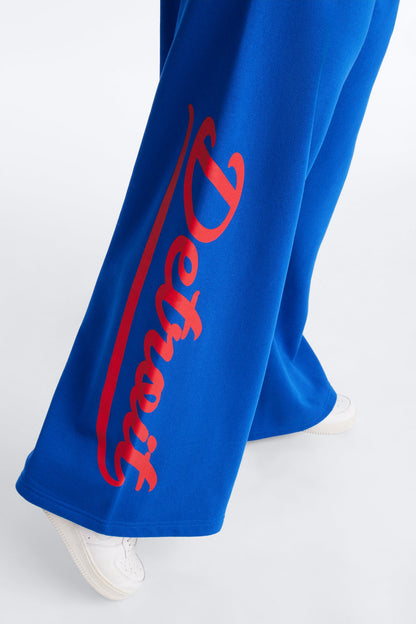 NBA Detroit Pistons Fleece Wide Leg Pants - Royal