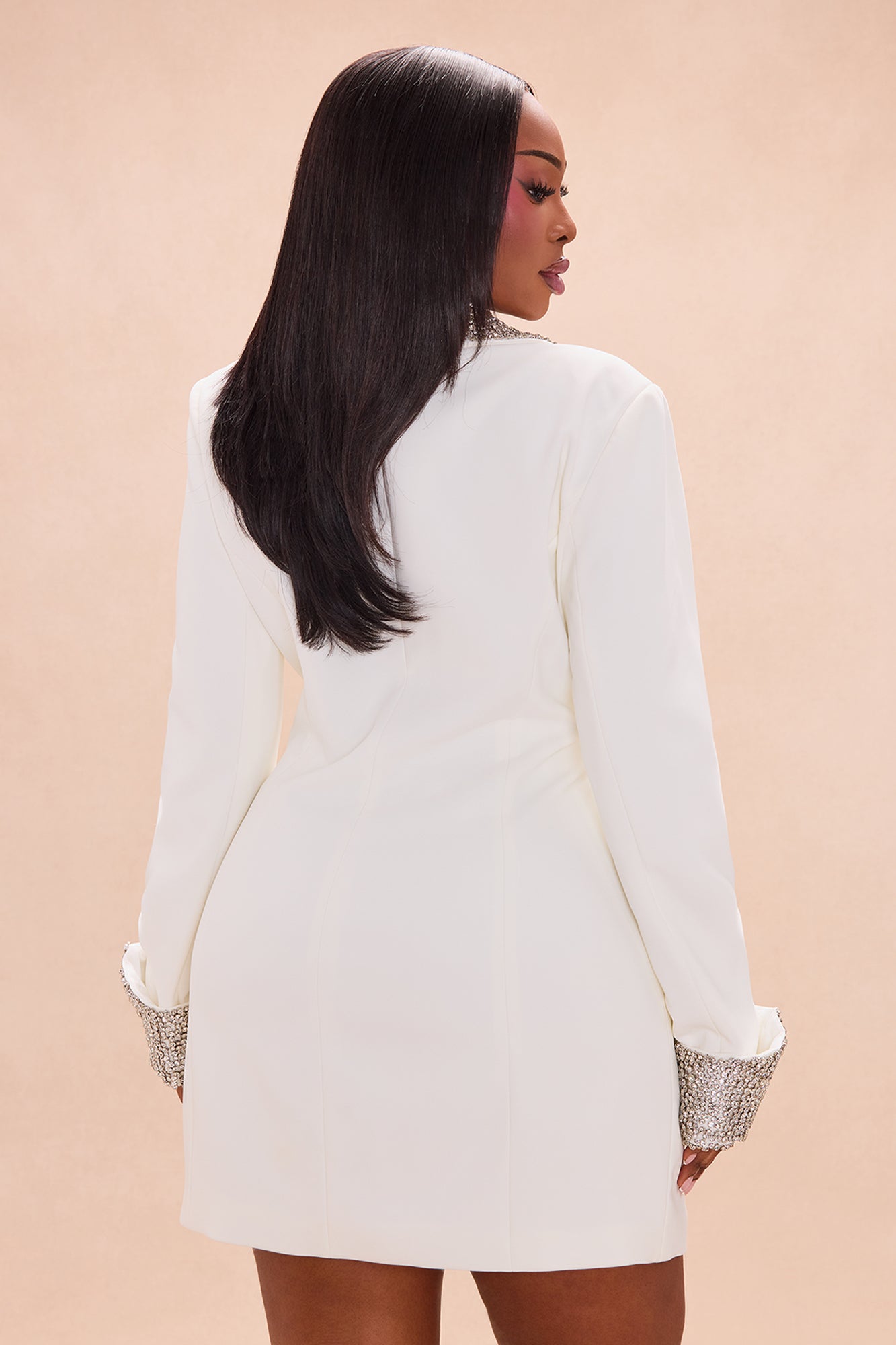 Emma Embellished Blazer Mini Dress - Off White