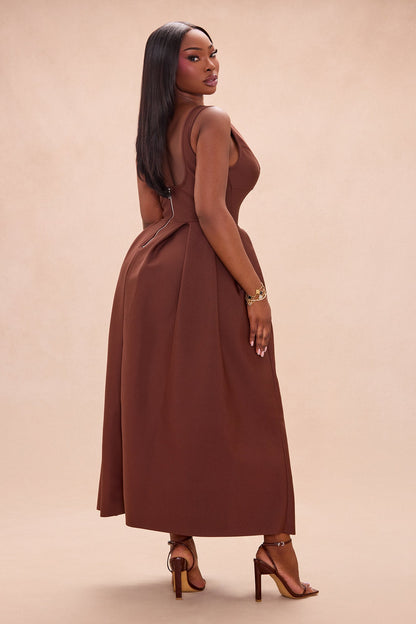 Lani Bandage Maxi Dress - Chocolate