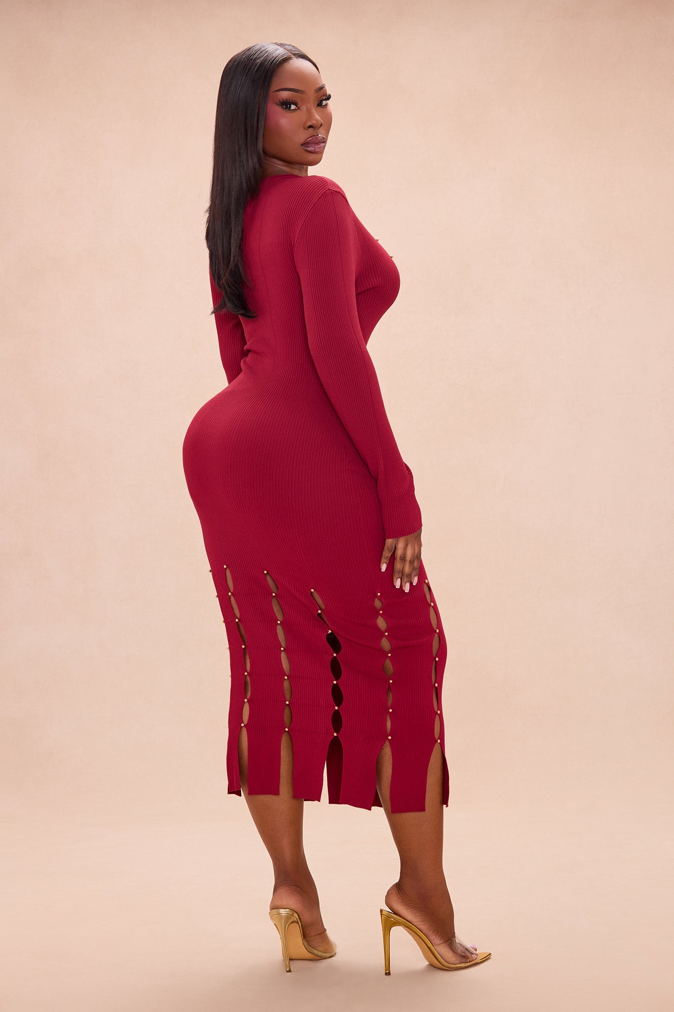 Maryna Cut Out Maxi Dress - Wine
