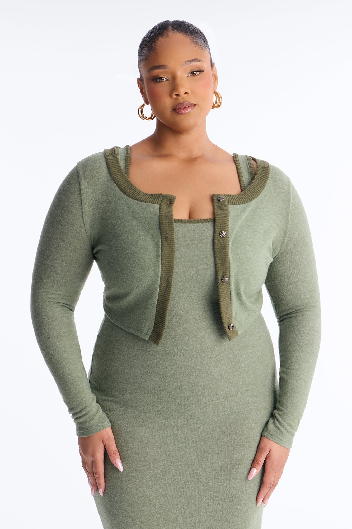 Literally No Maxi Dress Set - Olive