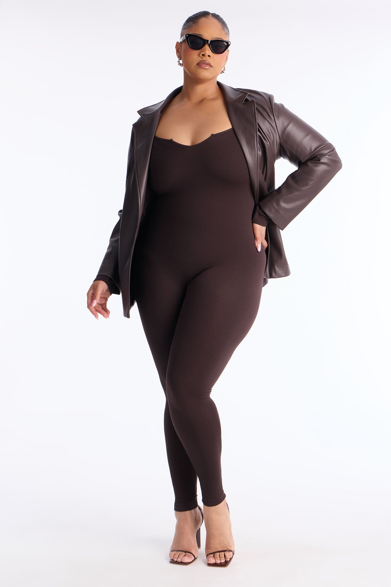 Giada Seamless Jumpsuit - Chocolate