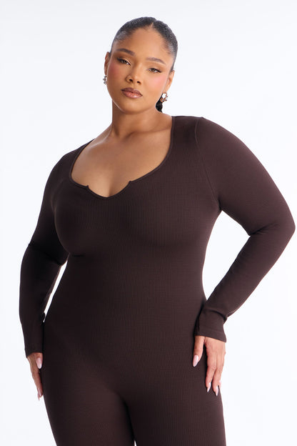 Giada Seamless Jumpsuit - Chocolate