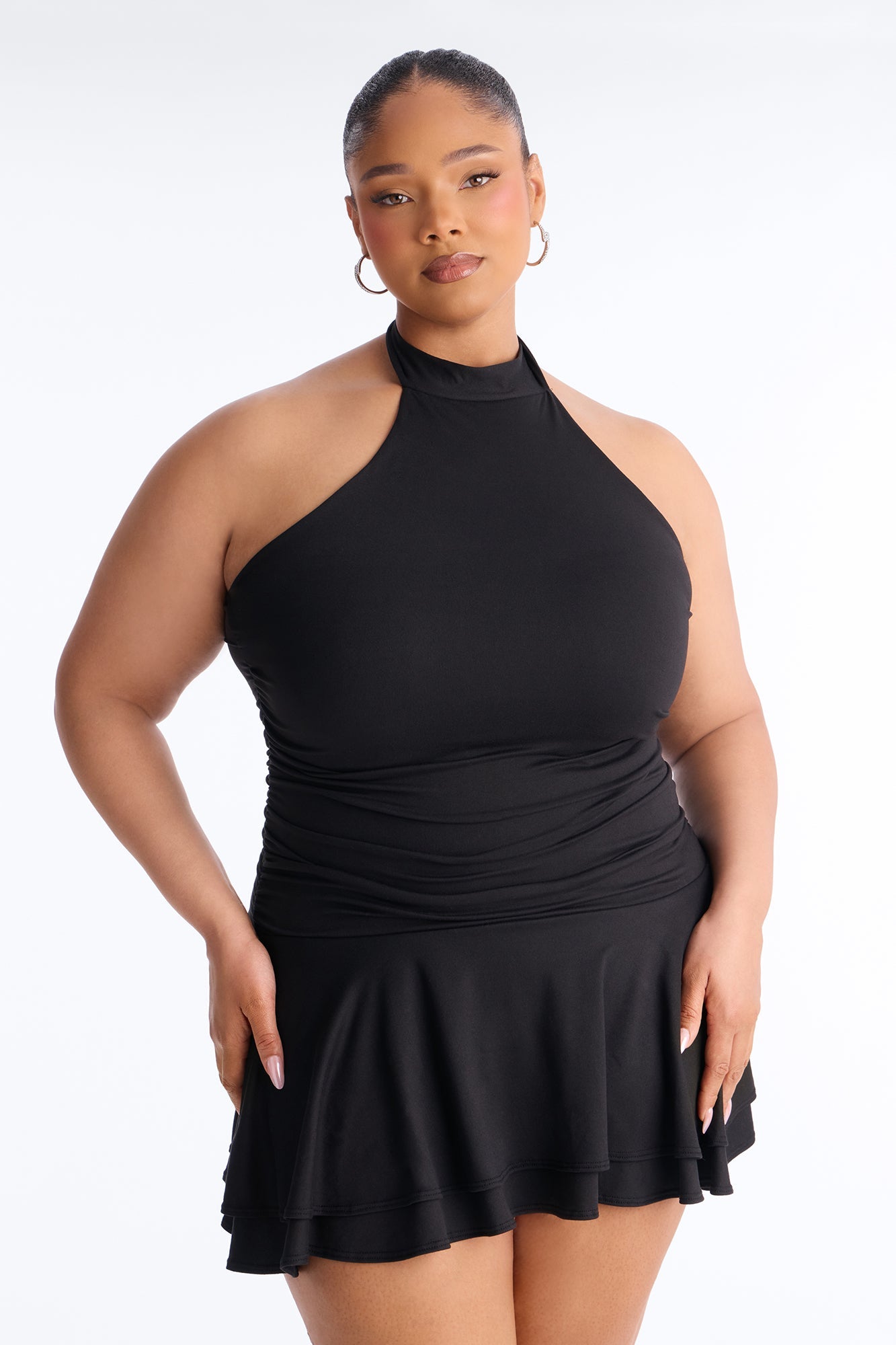 In The Spotlight Sleeveless Mini Dress - Black