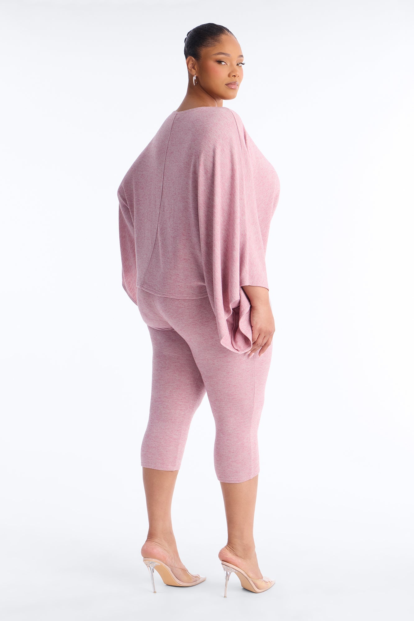Amaya Capri Jumpsuit And Draped Top Set - Mauve