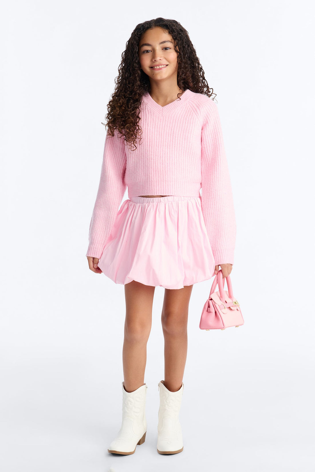 Mini Noelle Poplin Bubble Skort - Pink