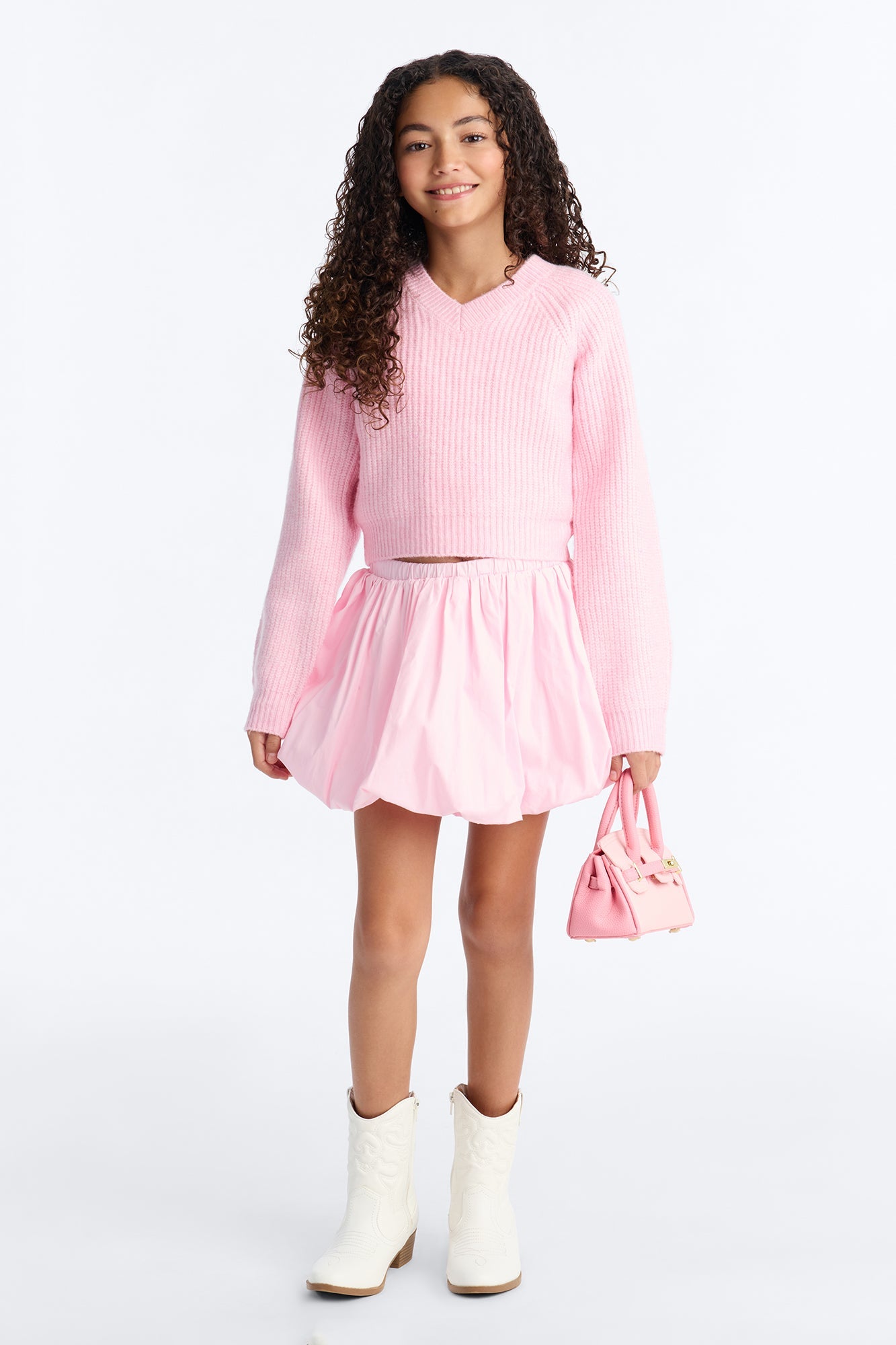 Mini Noelle Poplin Bubble Skort - Pink