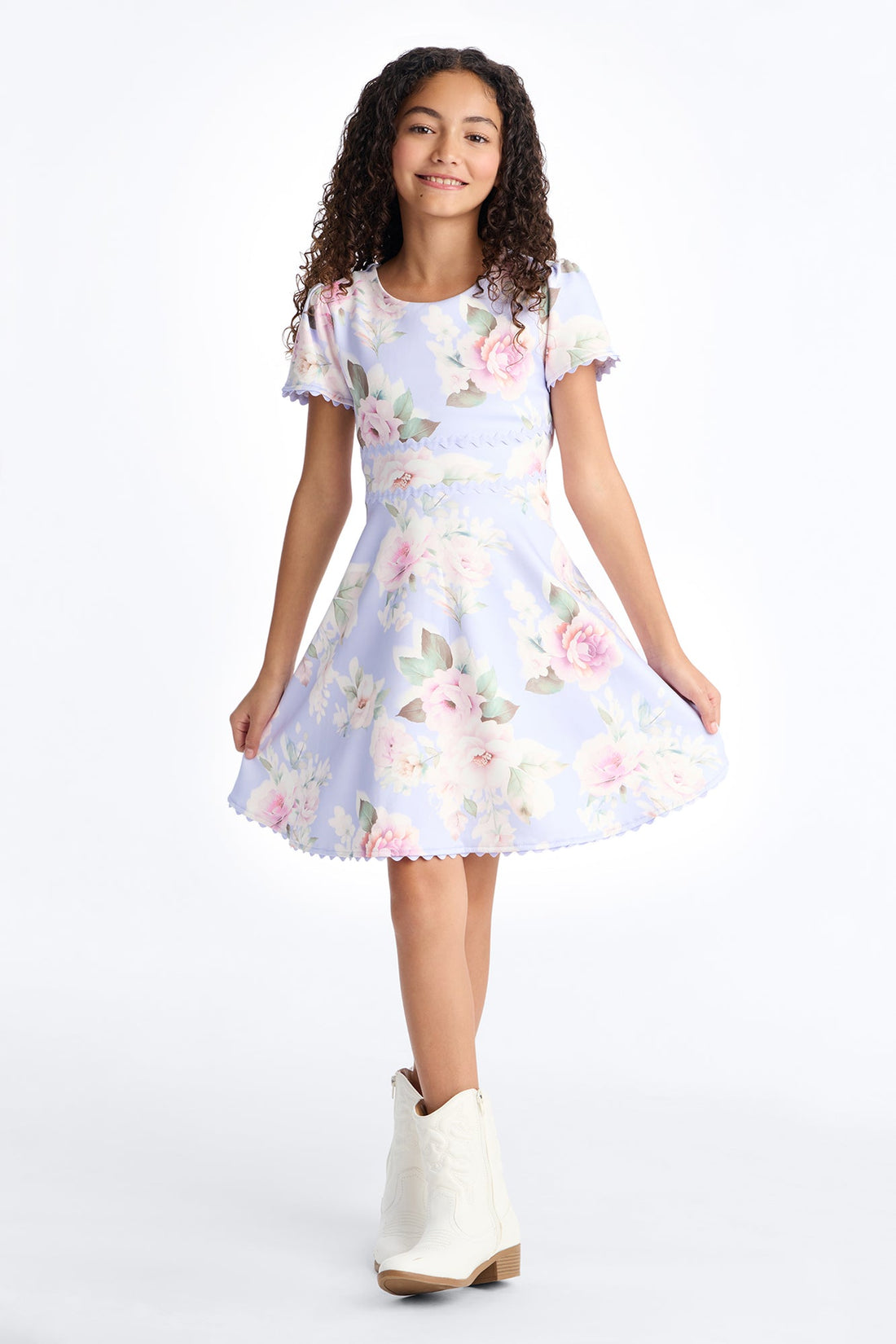 Mini Set The Scene Dress - Purple/combo