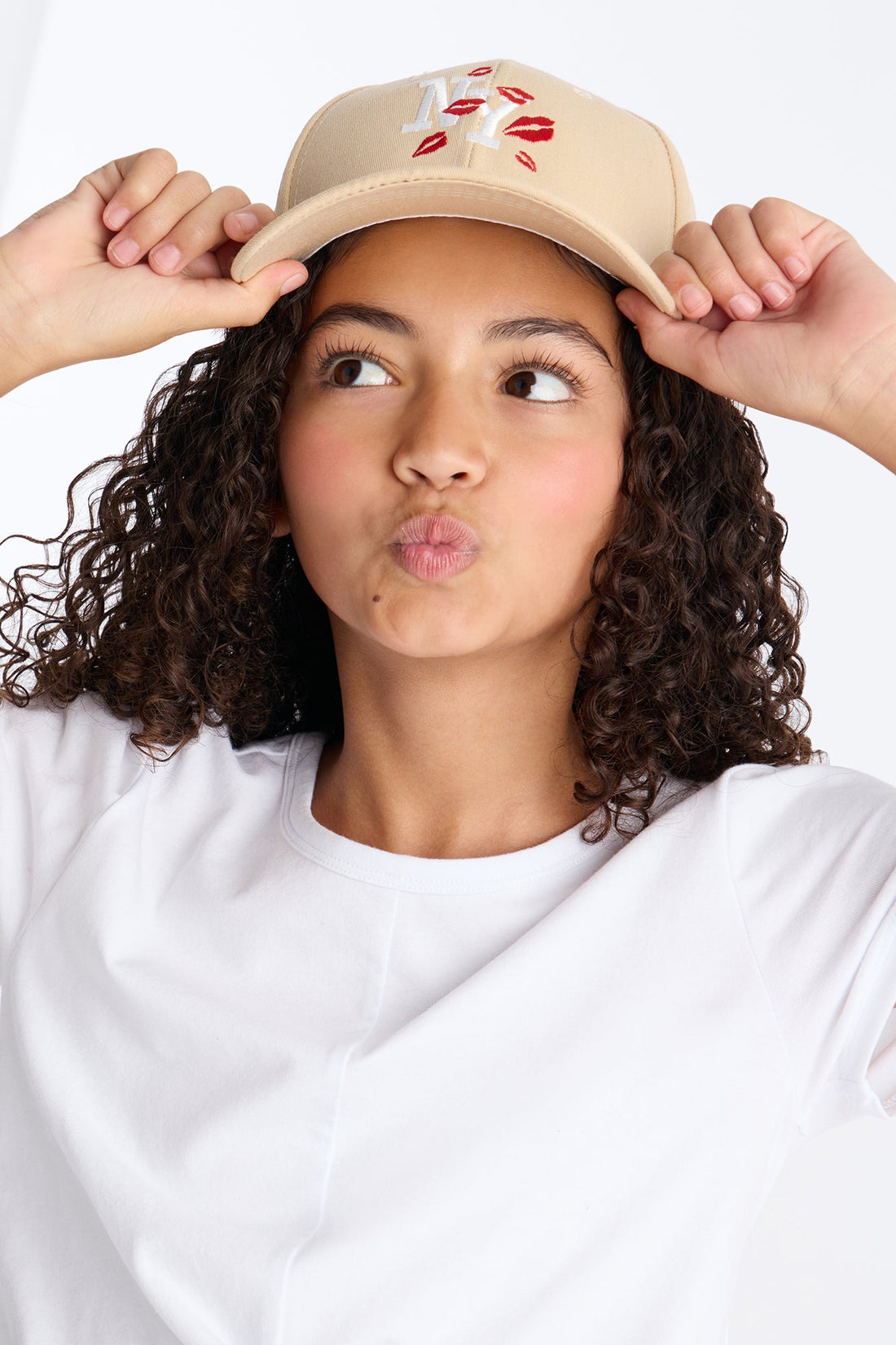Mini Times Square Kiss Baseball Hat - Nude/combo