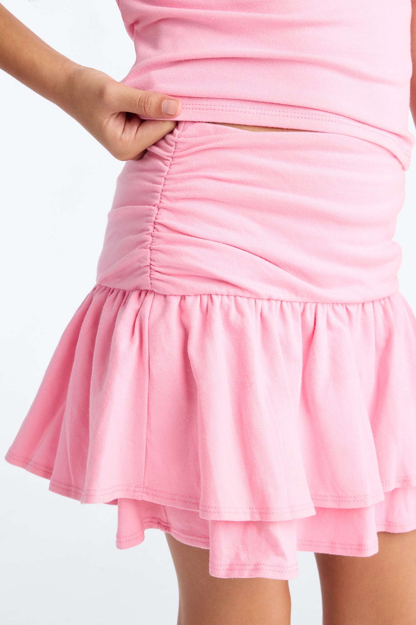 Mini Love Myself Skirt Set - Pink