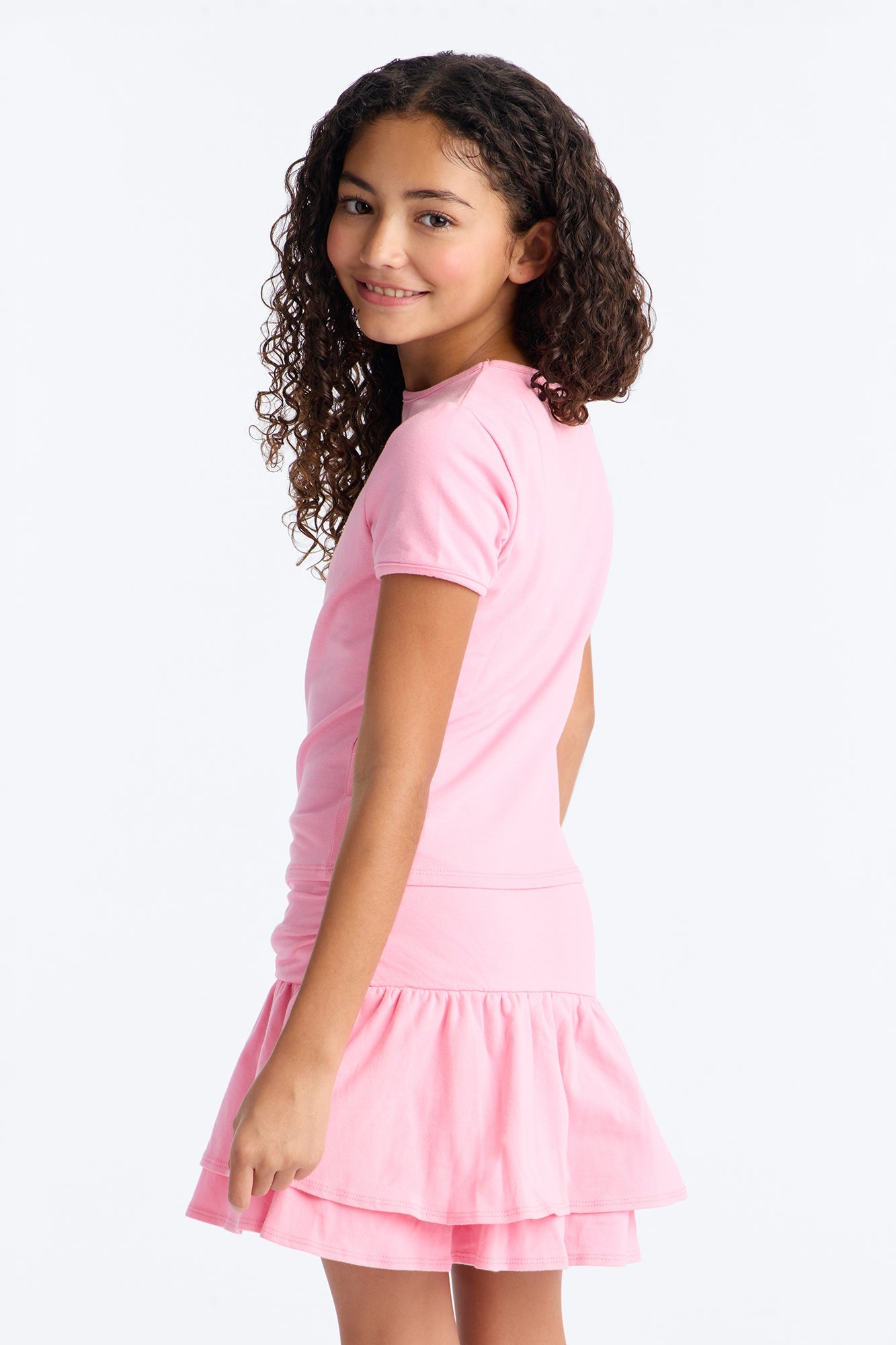 Mini Love Myself Skirt Set - Pink