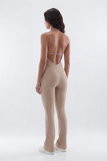 SeamlessLift™ 32″ Flare Jumpsuit - Taupe