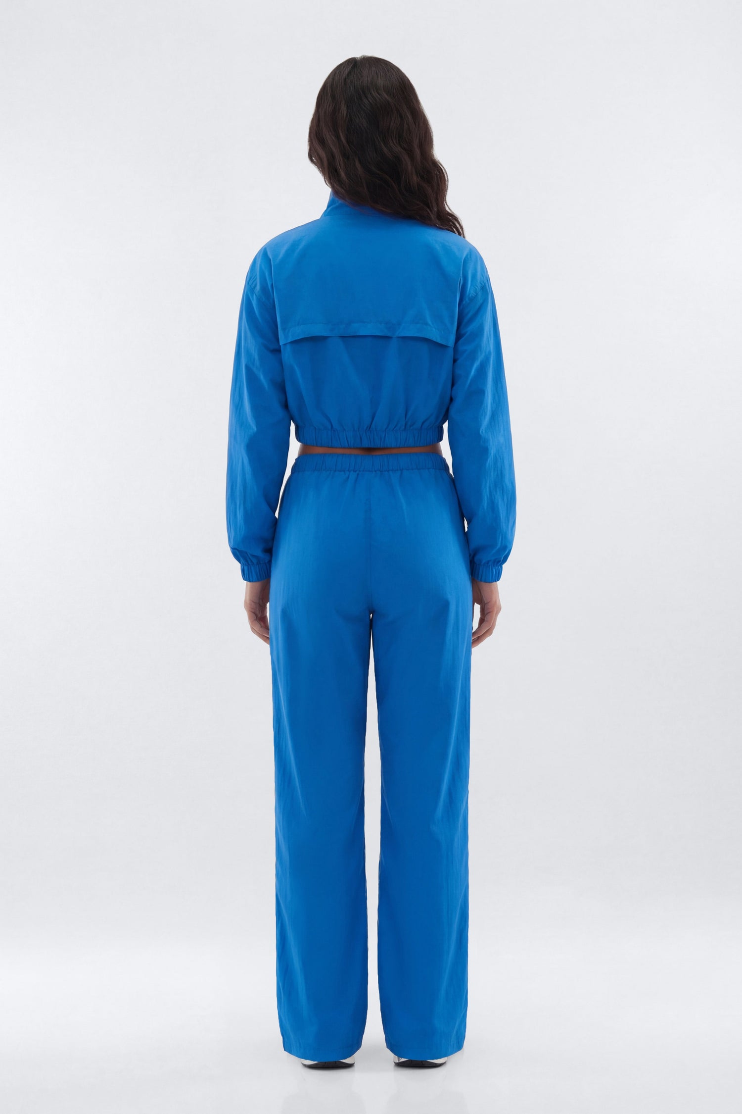 CoreNylon Cropped Windbreaker Sports Jacket - Blue