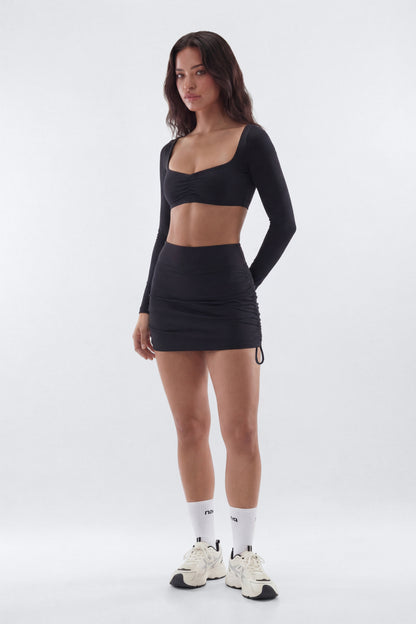 ButterSoft™ Side Ruched Skort - Black