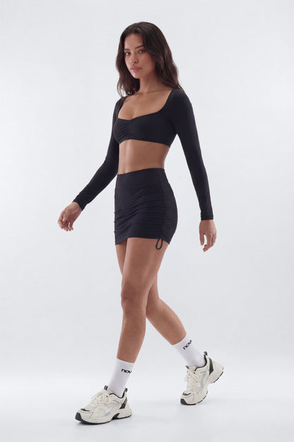 ButterSoft™ Side Ruched Skort - Black