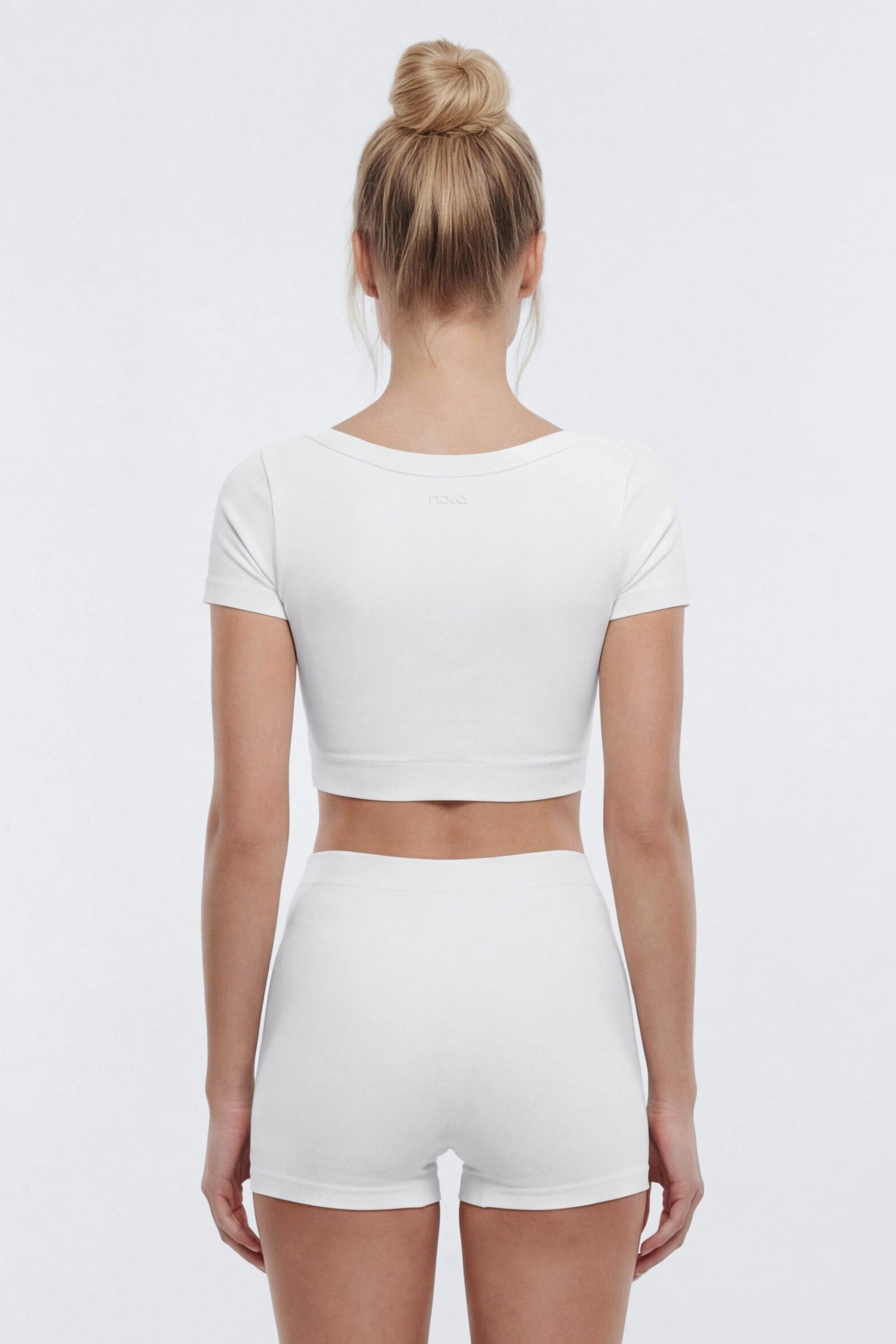 CottonFlex™ Short Sleeve Cropped Sports Top - White