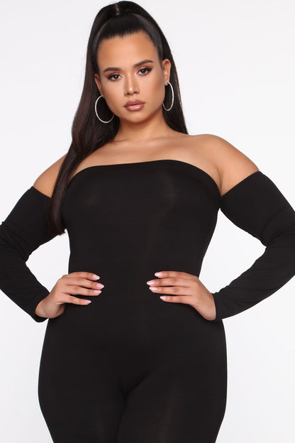 Soothe Off Shoulder Jumpsuit - Black