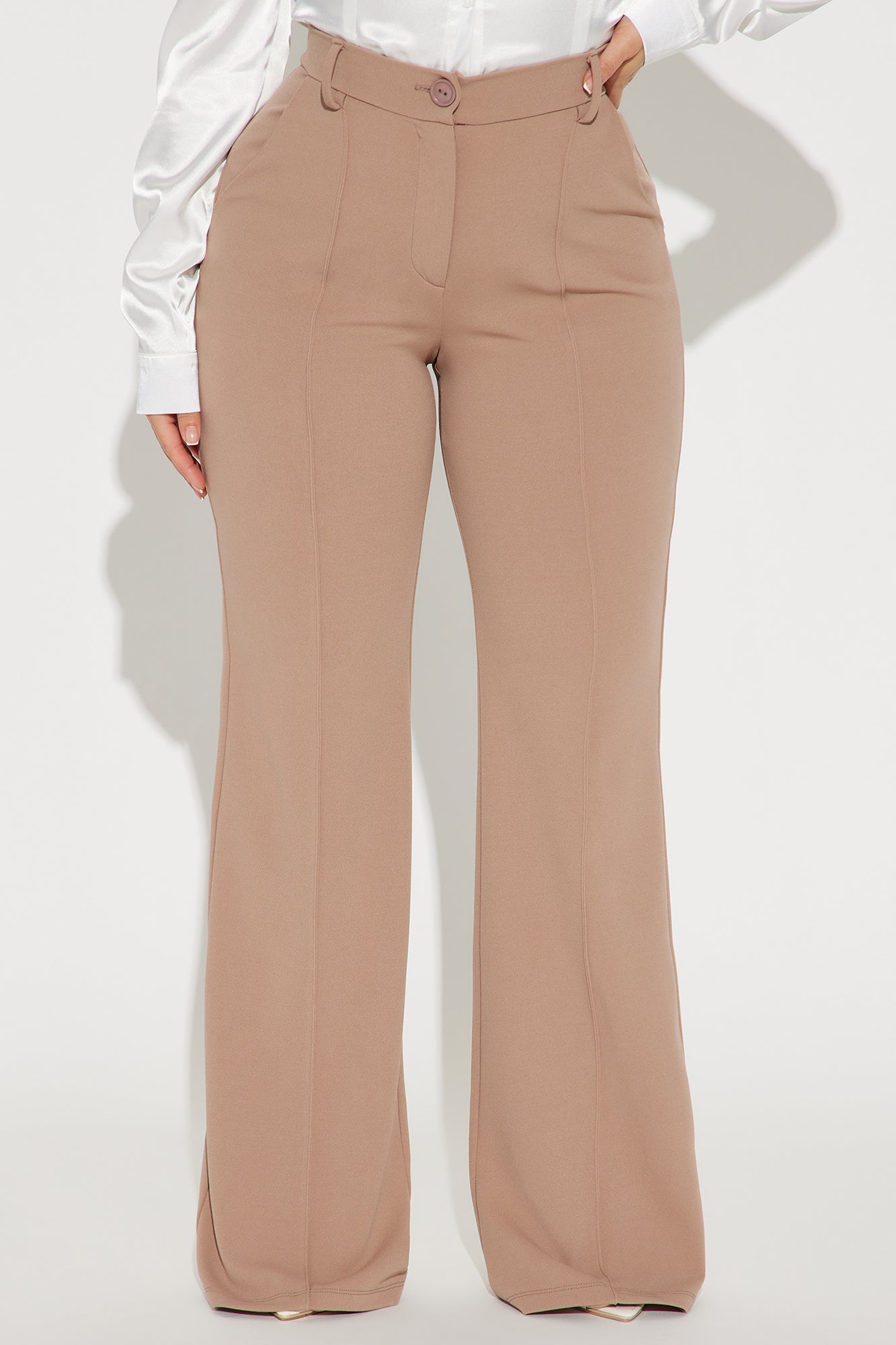 Heidi Wide Leg Trouser Pant - Taupe