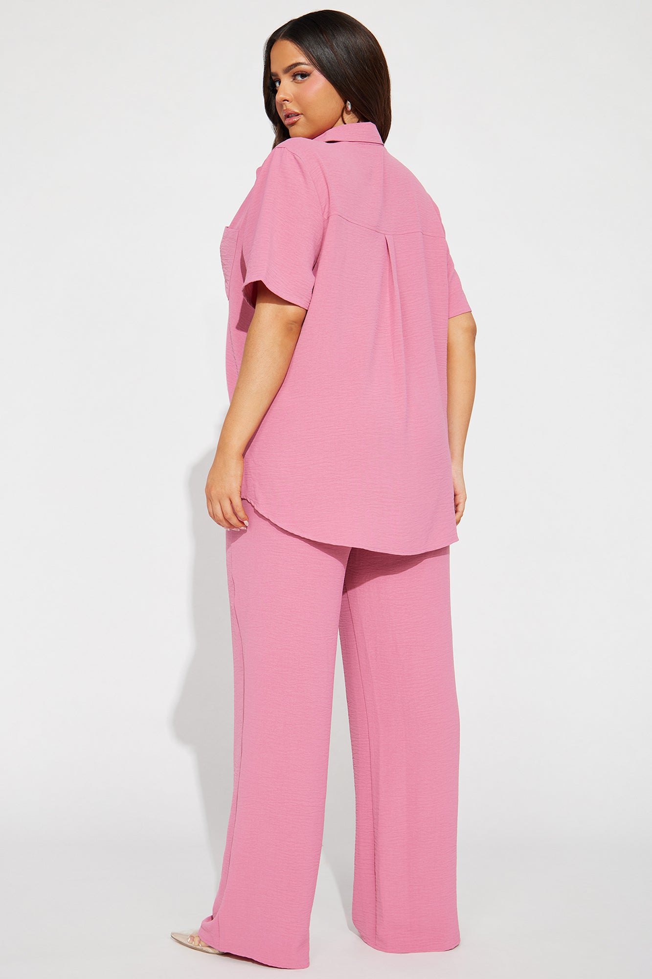 Makenzie Short Sleeve Pant Set - Mauve