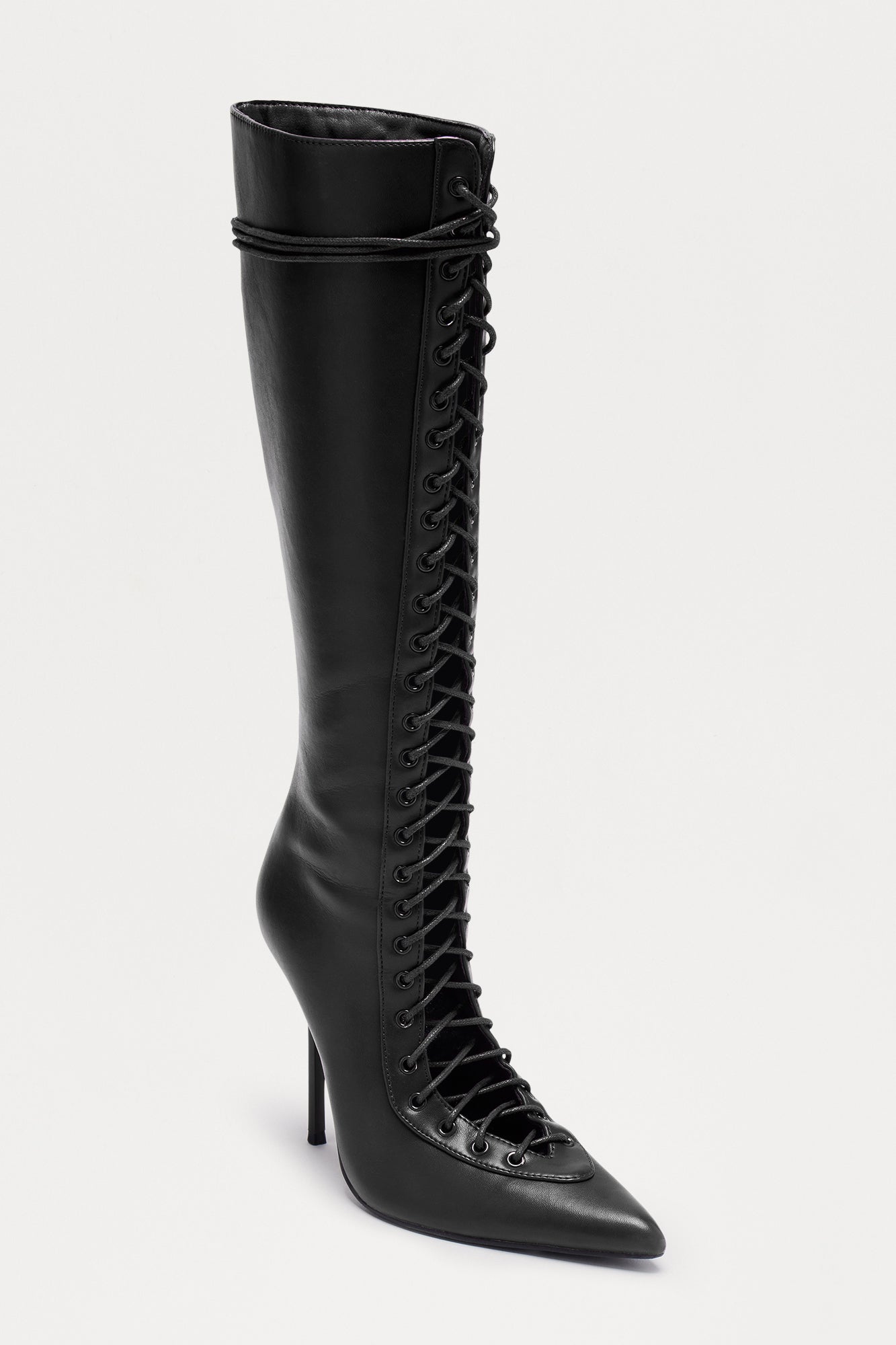 Dagger Lace Up Boots - Black