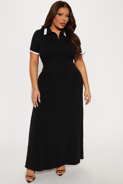 Playing Fair Maxi Dress - Black/White