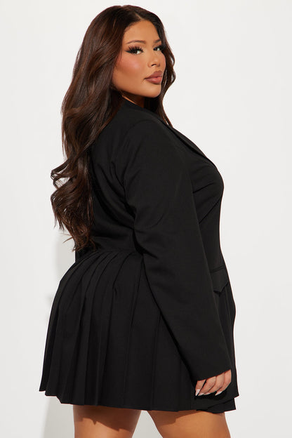Delani Mini Blazer Dress - Black