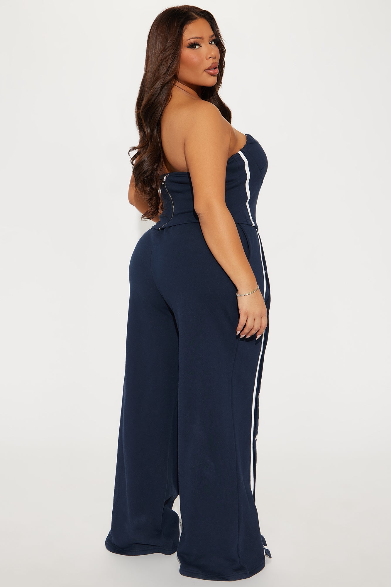 Sara Fleece Track Pant Set - Navy
