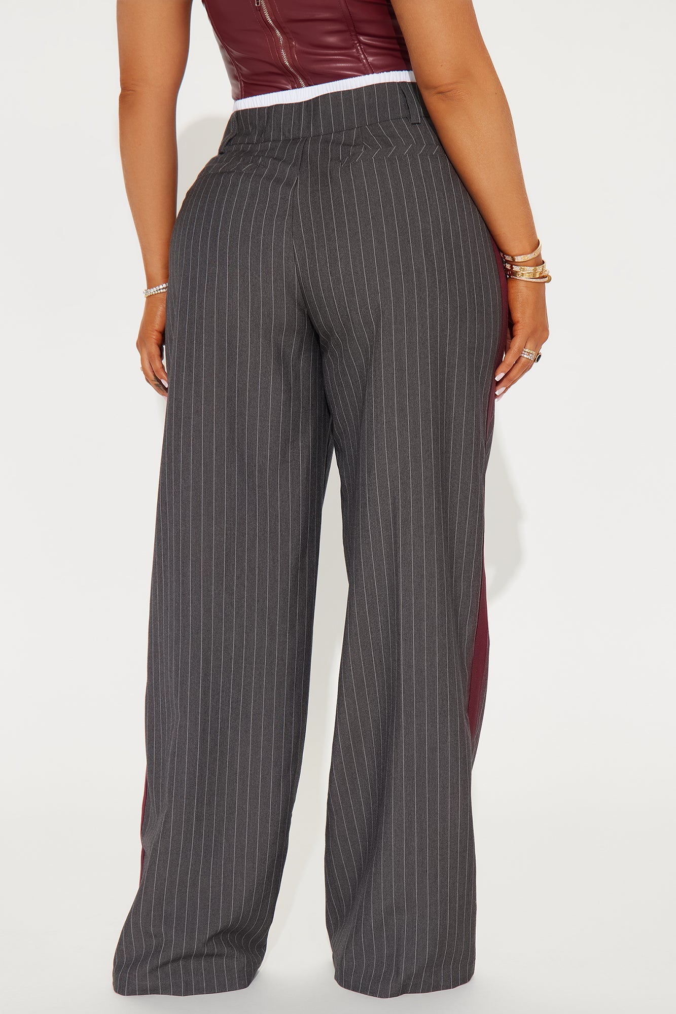Dedicated To You Double Waistband Trouser - Charcoal/combo