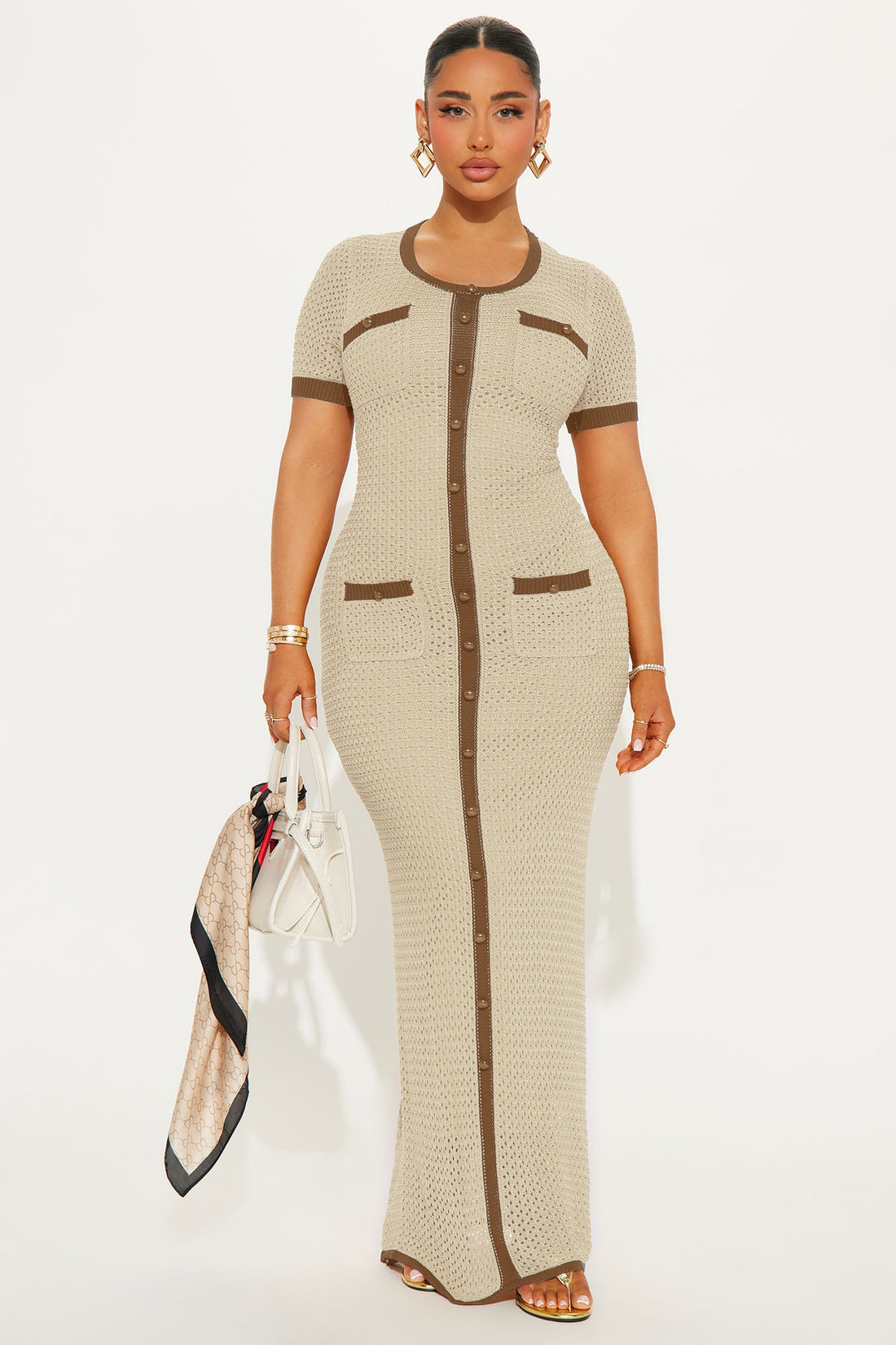 Elena Crochet Maxi Dress - Cream