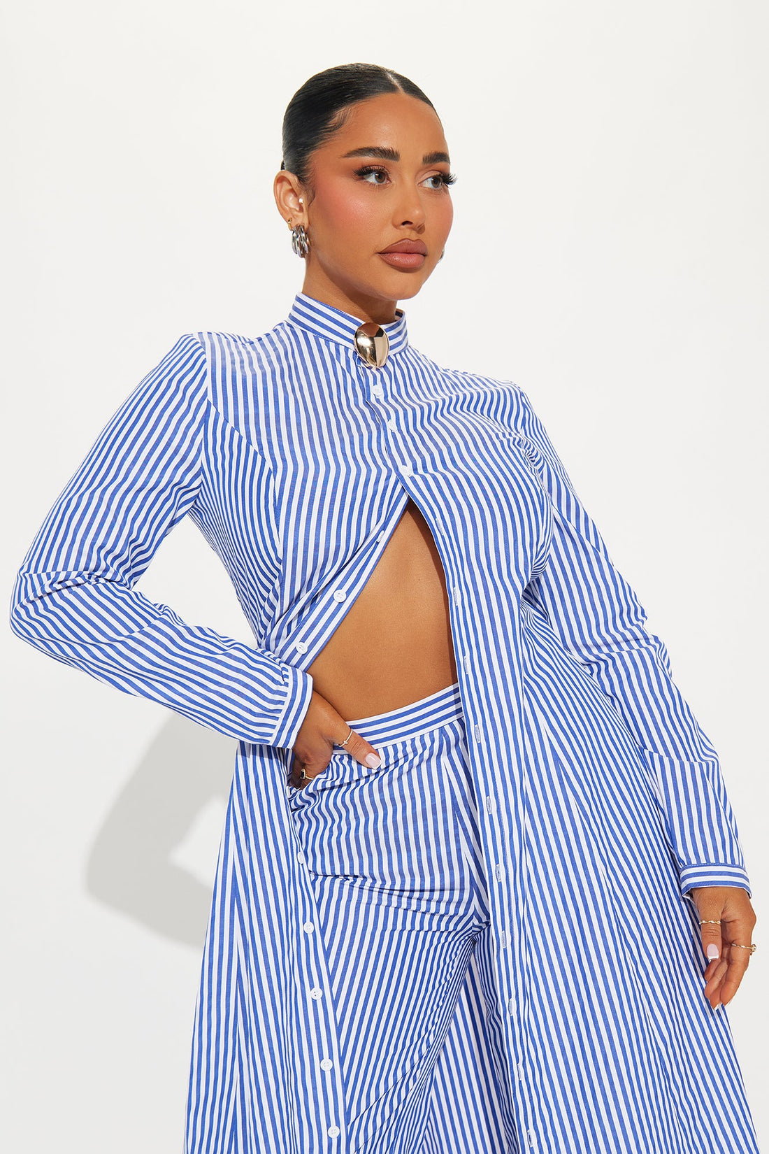 Yacht Trip Stripe Pant Set - White/Blue