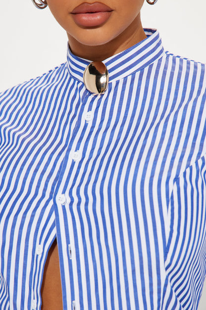 Yacht Trip Stripe Pant Set - White/Blue