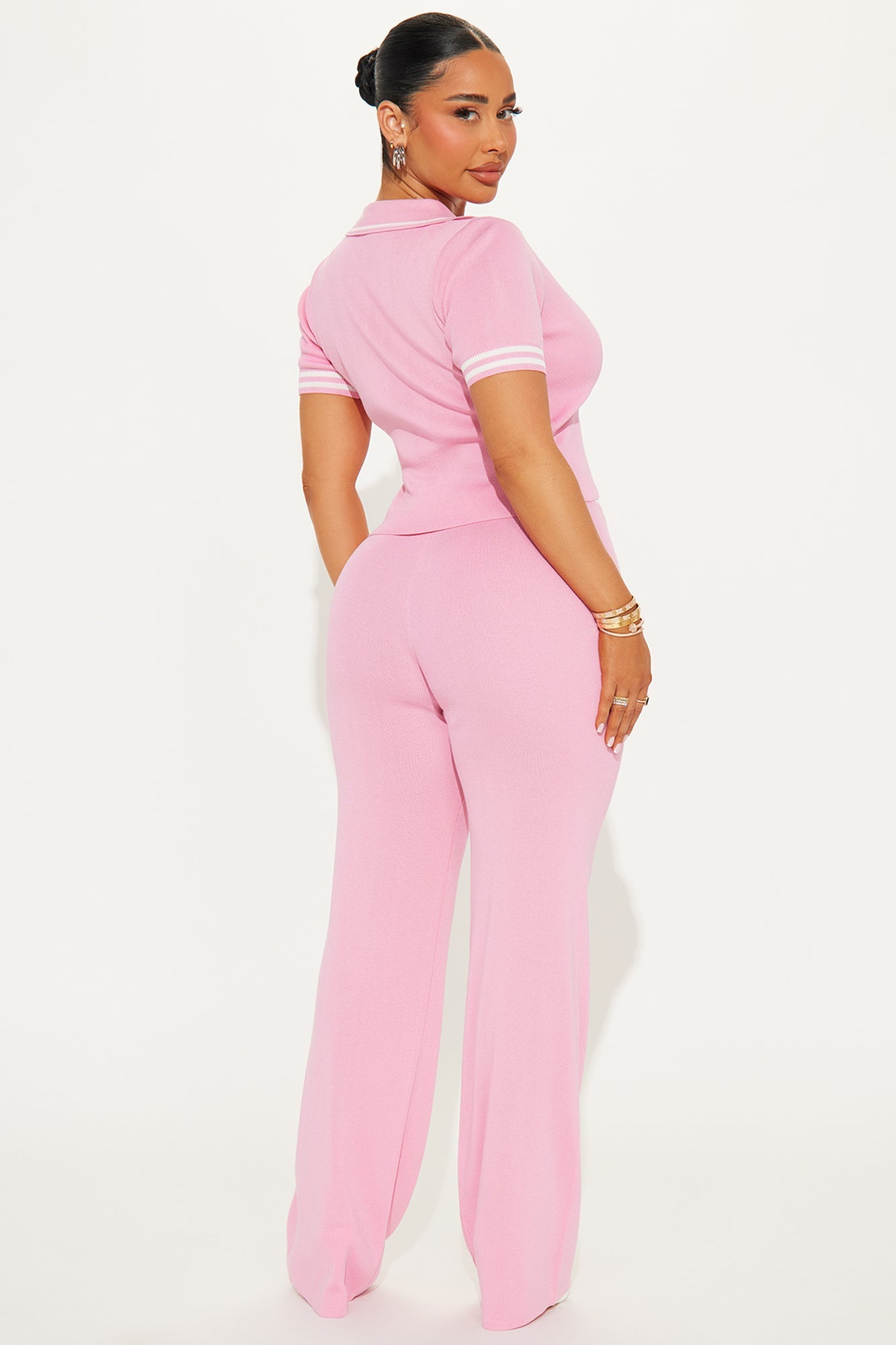 Preppy Babe Sweater Pant Set - Pink