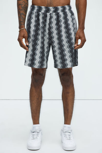 Outpost Zig Zag Relaxed Shorts - Cream/combo