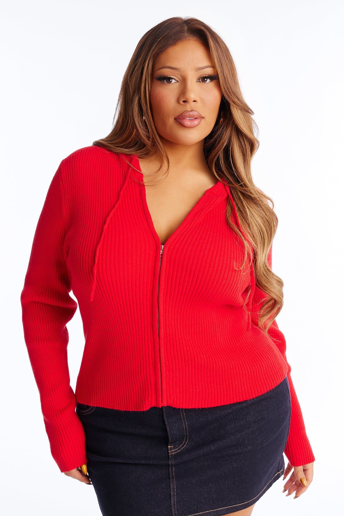 The Cutest Ribbed Sweater - Red