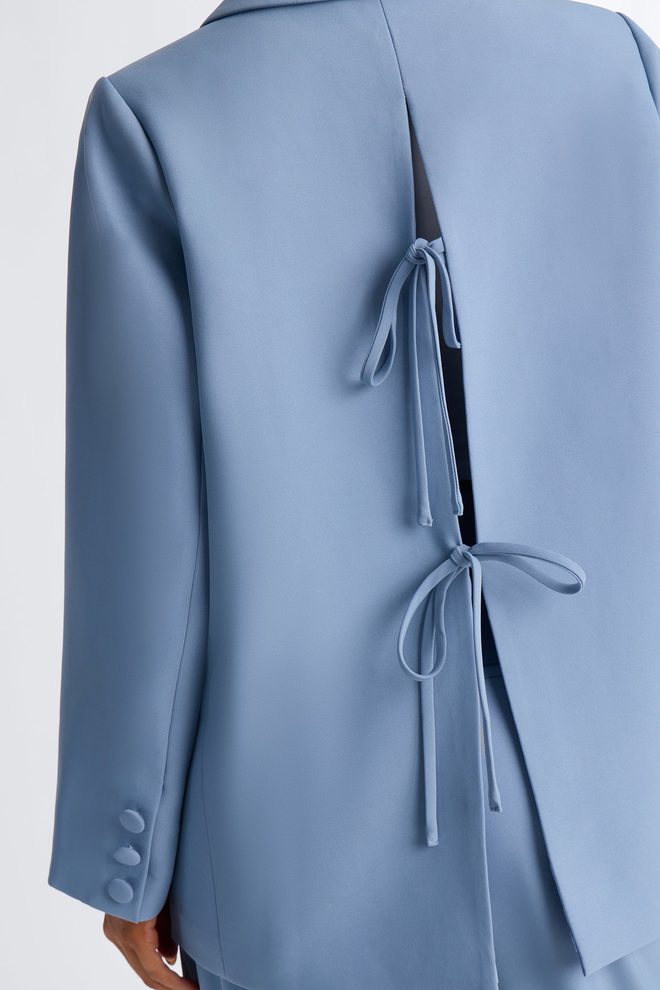 Veronica Blazer Cinched Pant Set - Dusty Blue