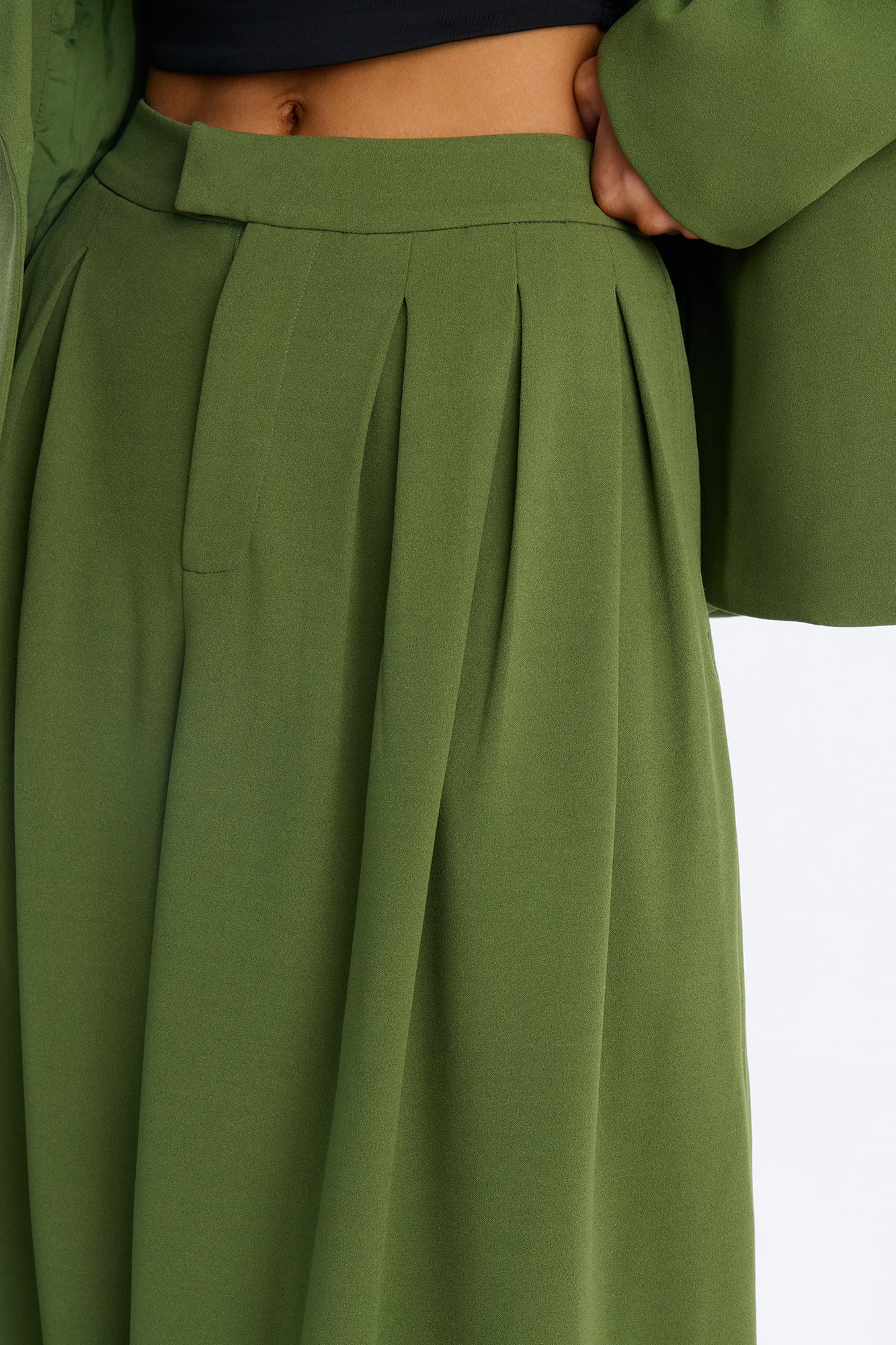 Charlie Wide Leg Trouser 33″ - Green