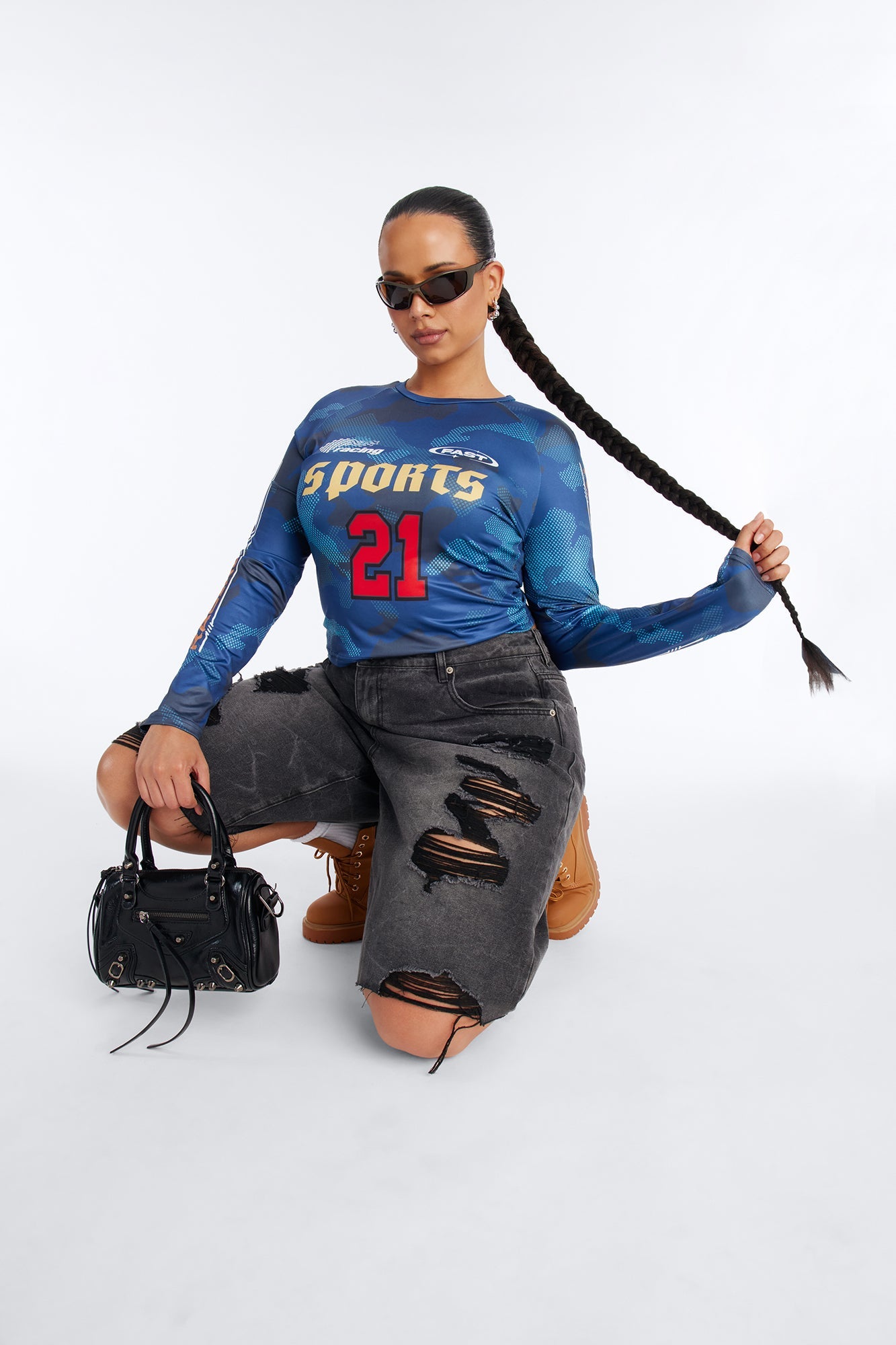 Watch Me Go Ripped Denim Shorts - Black Wash