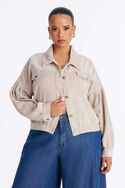 Road Tripping Corduroy Jacket - Stone