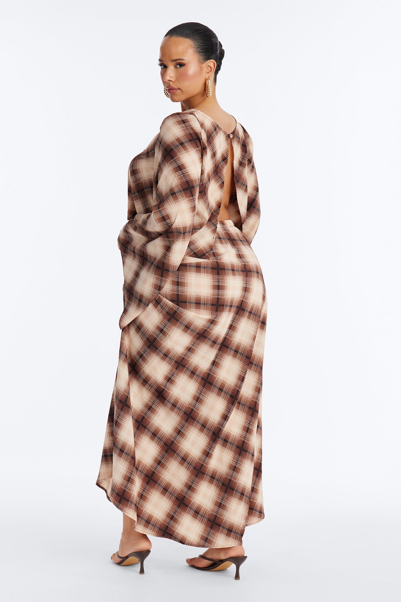 Raylene Plaid Maxi Skirt Set - Brown/combo