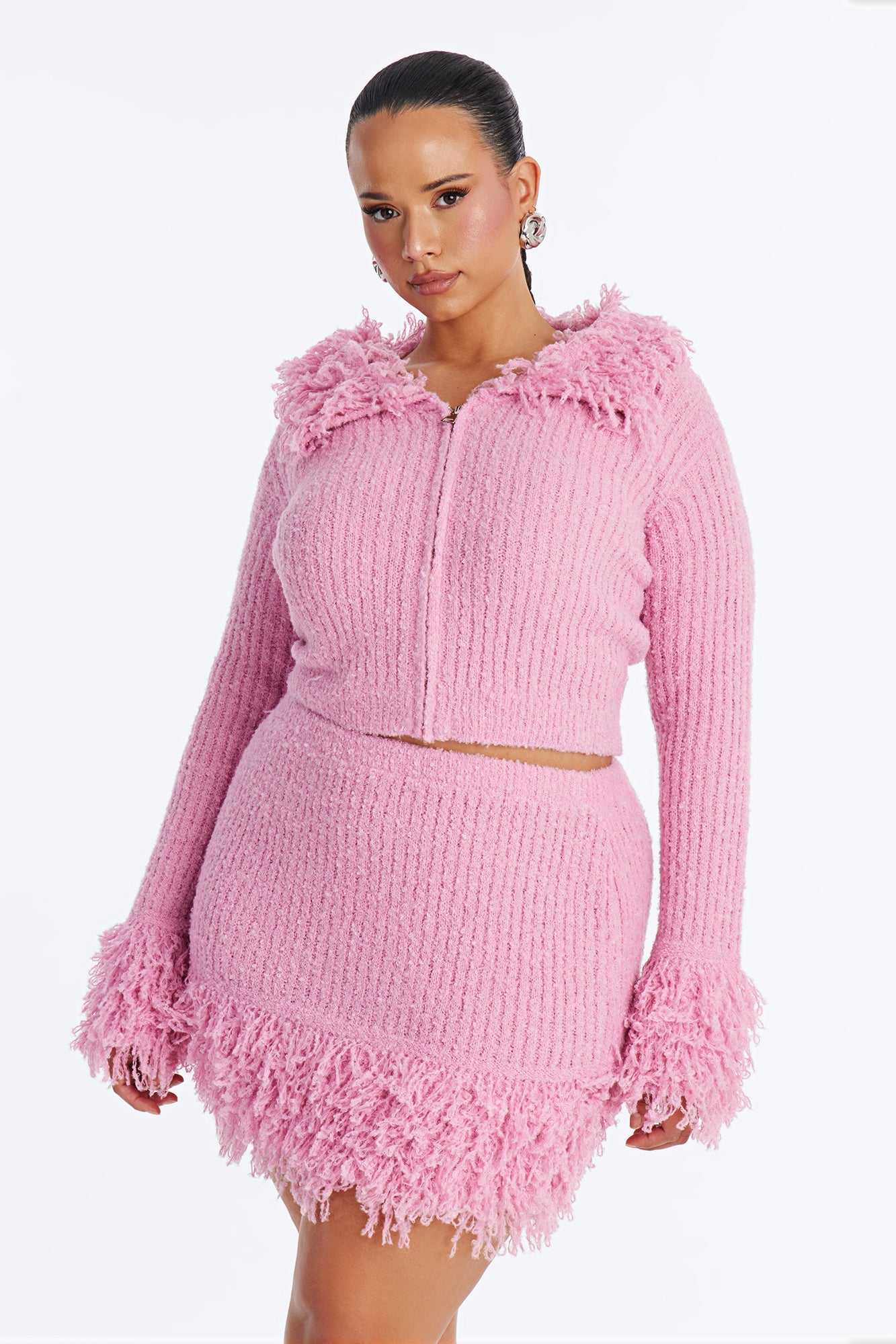 Pretty Please Sweater Skirt Set - Pink