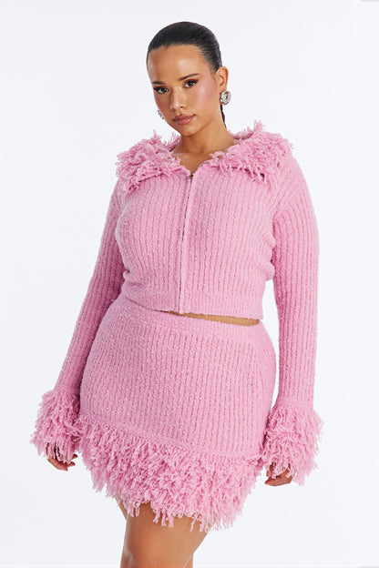 Pretty Please Sweater Skirt Set - Pink